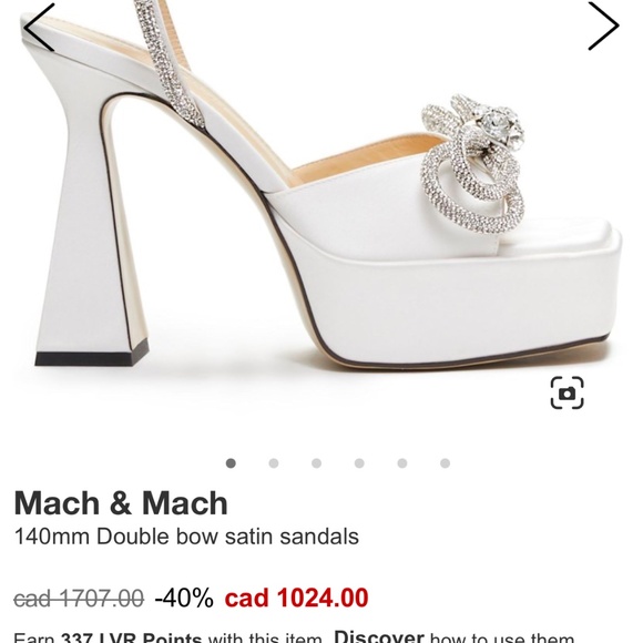Mach & Mach White Satin Double Bow Platforms - Picture 7 of 8